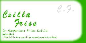 csilla friss business card